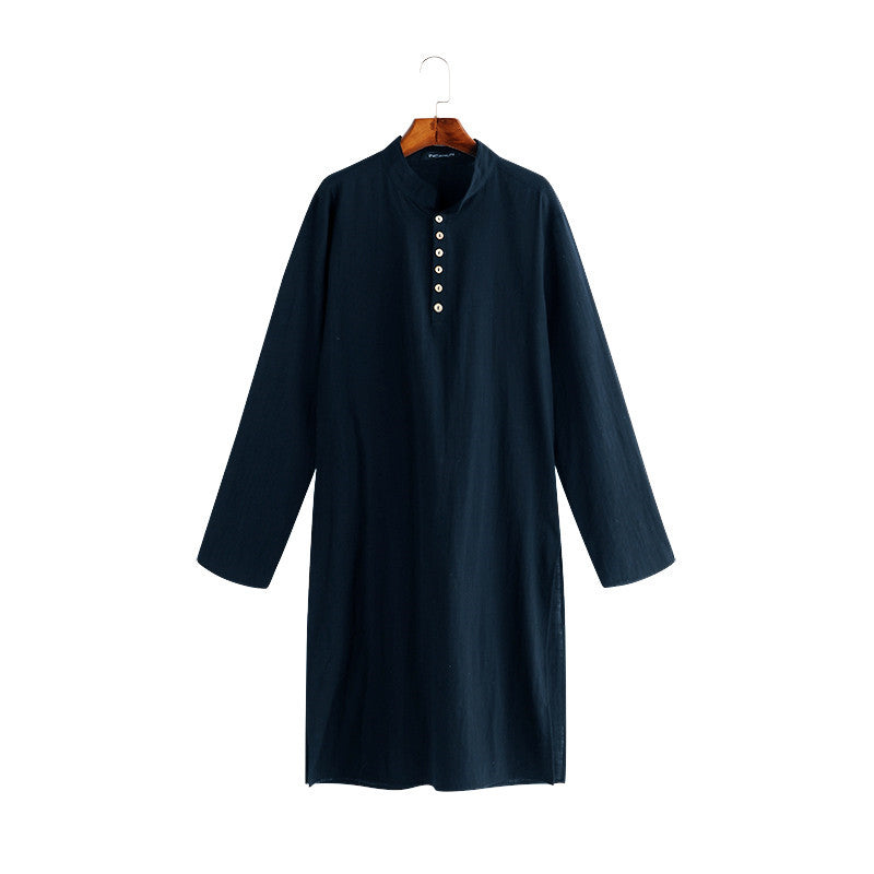 Arabic Style Simple Long Men's Muslim Shirt