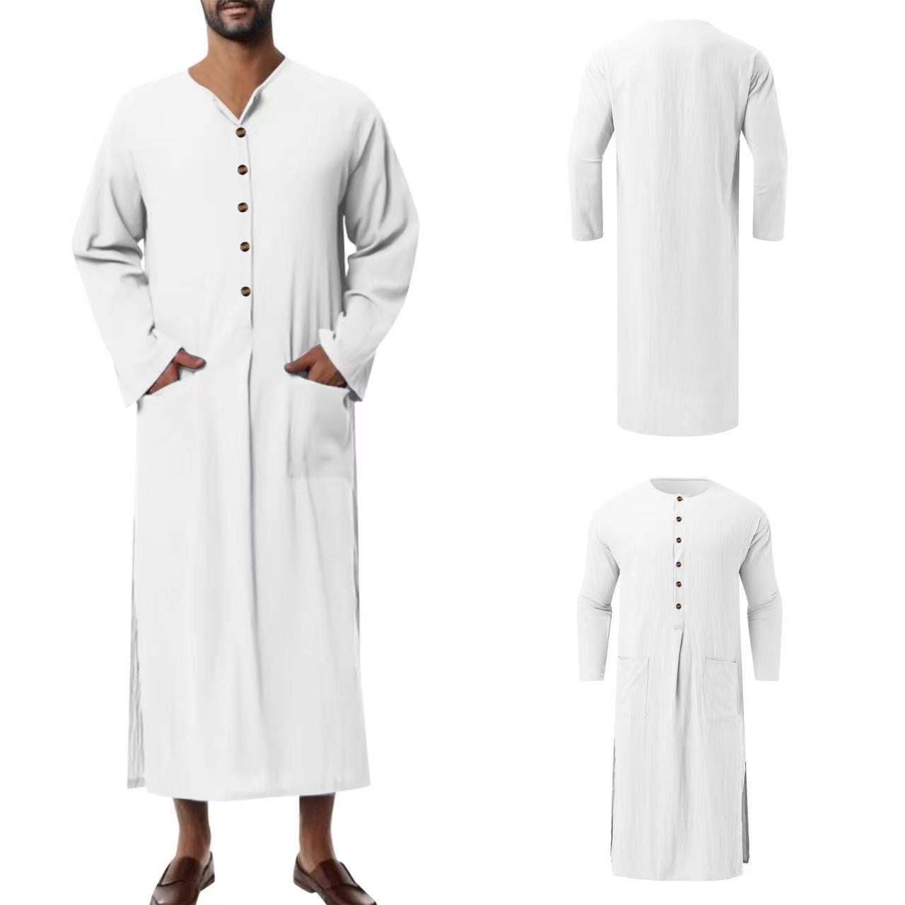 Southeast Asia Muslim Men's Loose Long Sleeve Robe