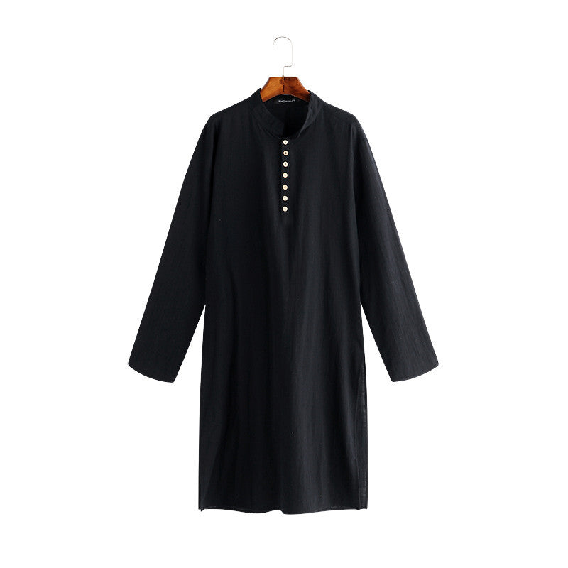 Arabic Style Simple Long Men's Muslim Shirt